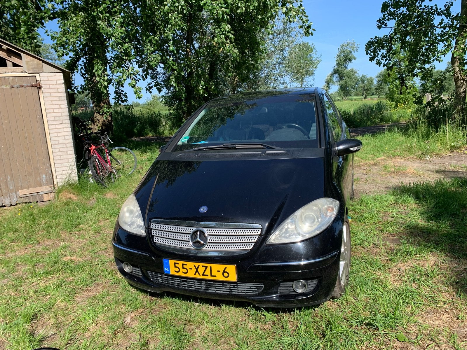 Mercedes-Benz A-Klasse 2.0 A200 Turbo 5DRS 2005 Zwart, Auto's, Voorwielaandrijving, 4 cilinders, 400 kg, Leder