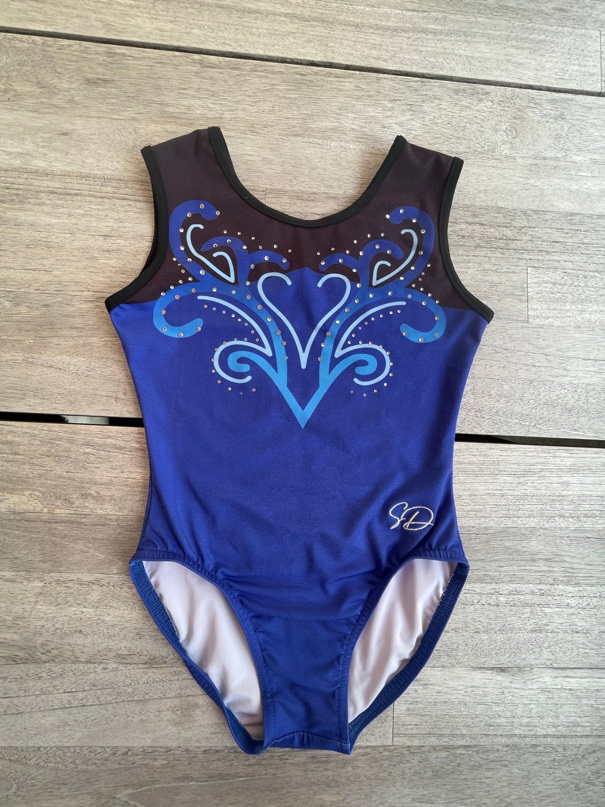 Sparkle & Dream turnpakje zwart/blauw/paars mt CME 122-128, Gebruikt, Meerkleurig, Turnpak(je), Kindermaat 122 t/m 140