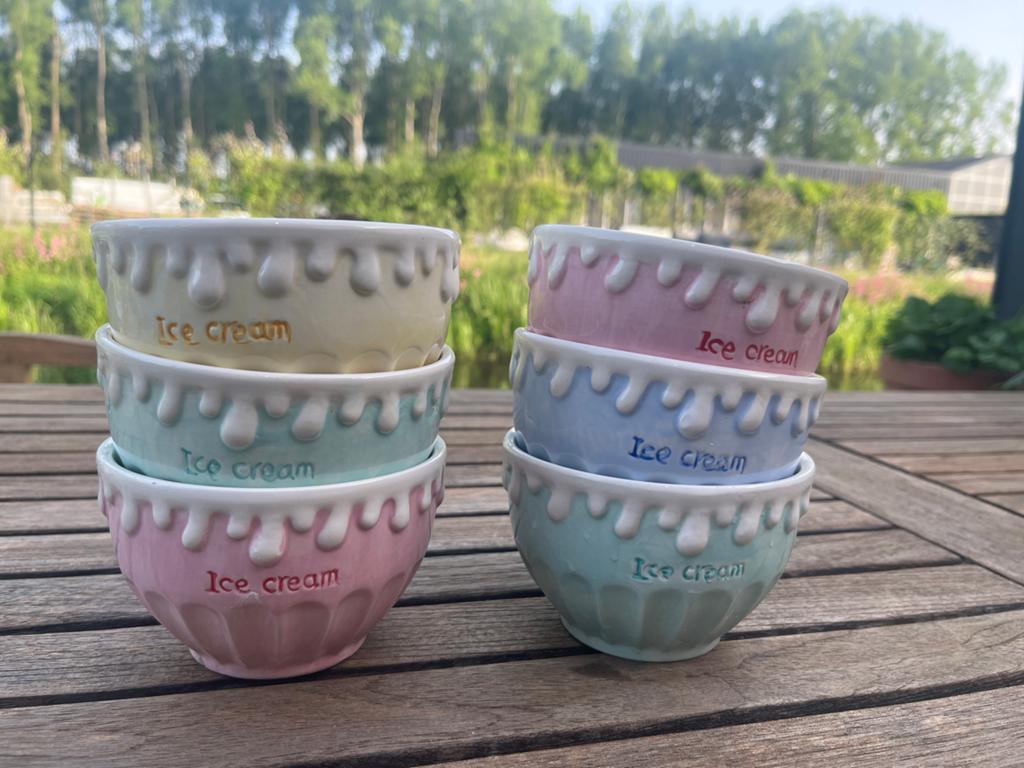 Riverdale ijskommetjes - set van 6, Ophalen, Keramiek, Zo goed als nieuw, Kom(men)