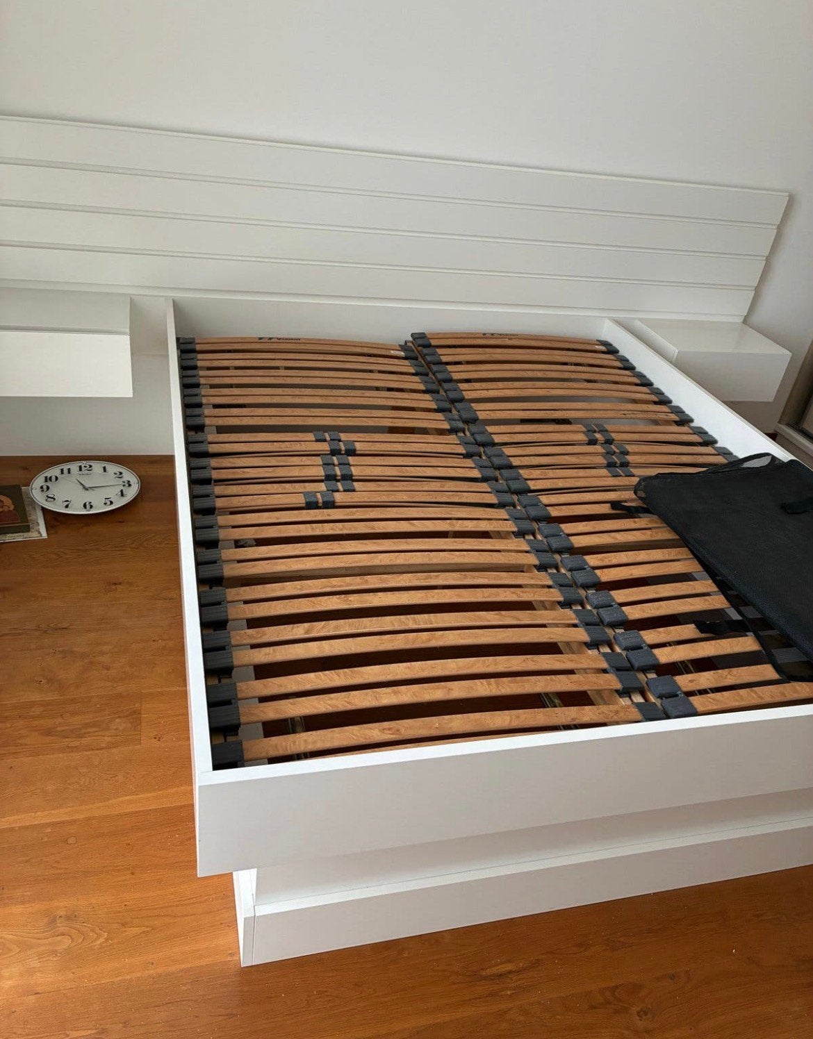 2 pers bed met ombouw en laatenbodem, Ophalen, Zo goed als nieuw, Tweepersoons, 160 cm
