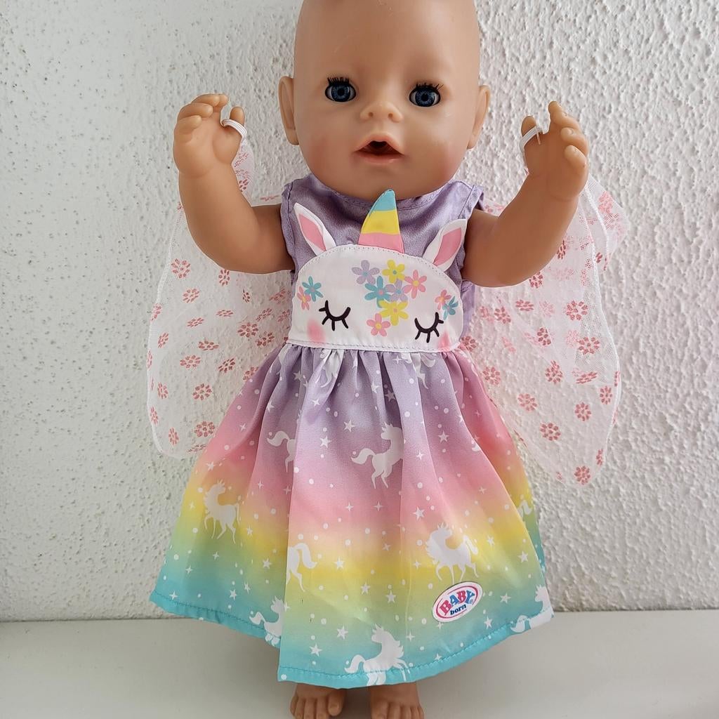 Baby Born kleertjes Unicorn Eenhoorn Jurkje Babyborn., Ophalen of Verzenden, Zo goed als nieuw, Babypop