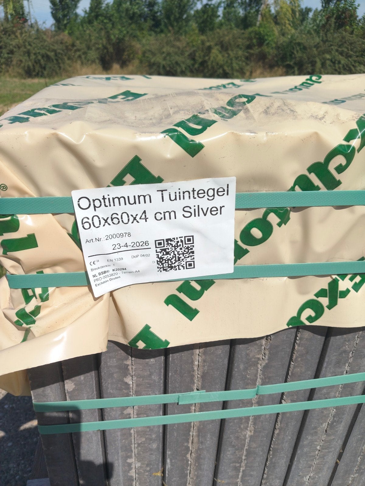 Optimum Tuintgels Silver 60x60x4 cm - Nieuw, Tuin en Terras, Ophalen, Nieuw, Overige materialen, 5 tot 10 m²