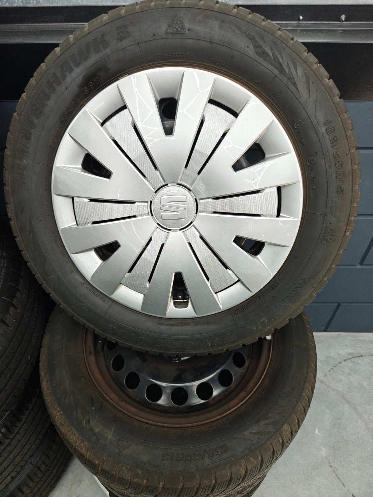 Seat mii/VW up/SKODA citygo, winterbanden set, stalen velgen, Auto-onderdelen, Ophalen, Gebruikt, 15 inch, Banden en Velgen