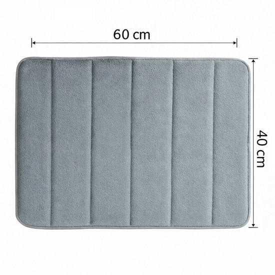 Nieuw grijze badmat 60x40 herlijk zacht traagschuim antislip, Overige merken, Nieuw, Ophalen of Verzenden, Badmat