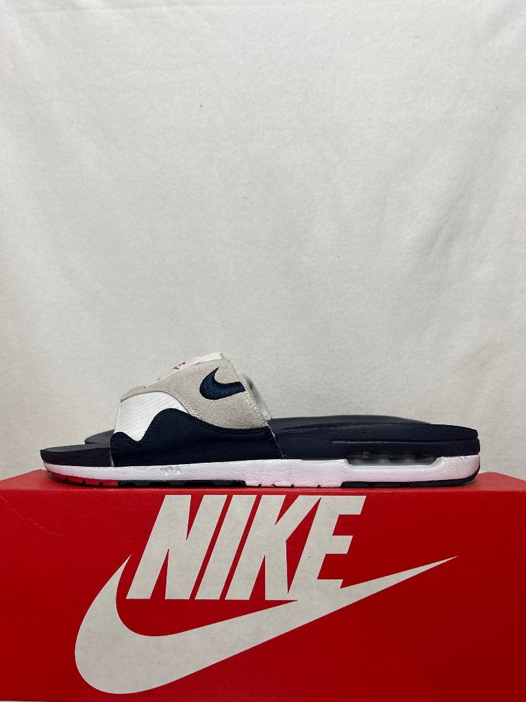 ALS NIEUW! Maat 49,5 - Nike Air Max 1 Slide Obsidian