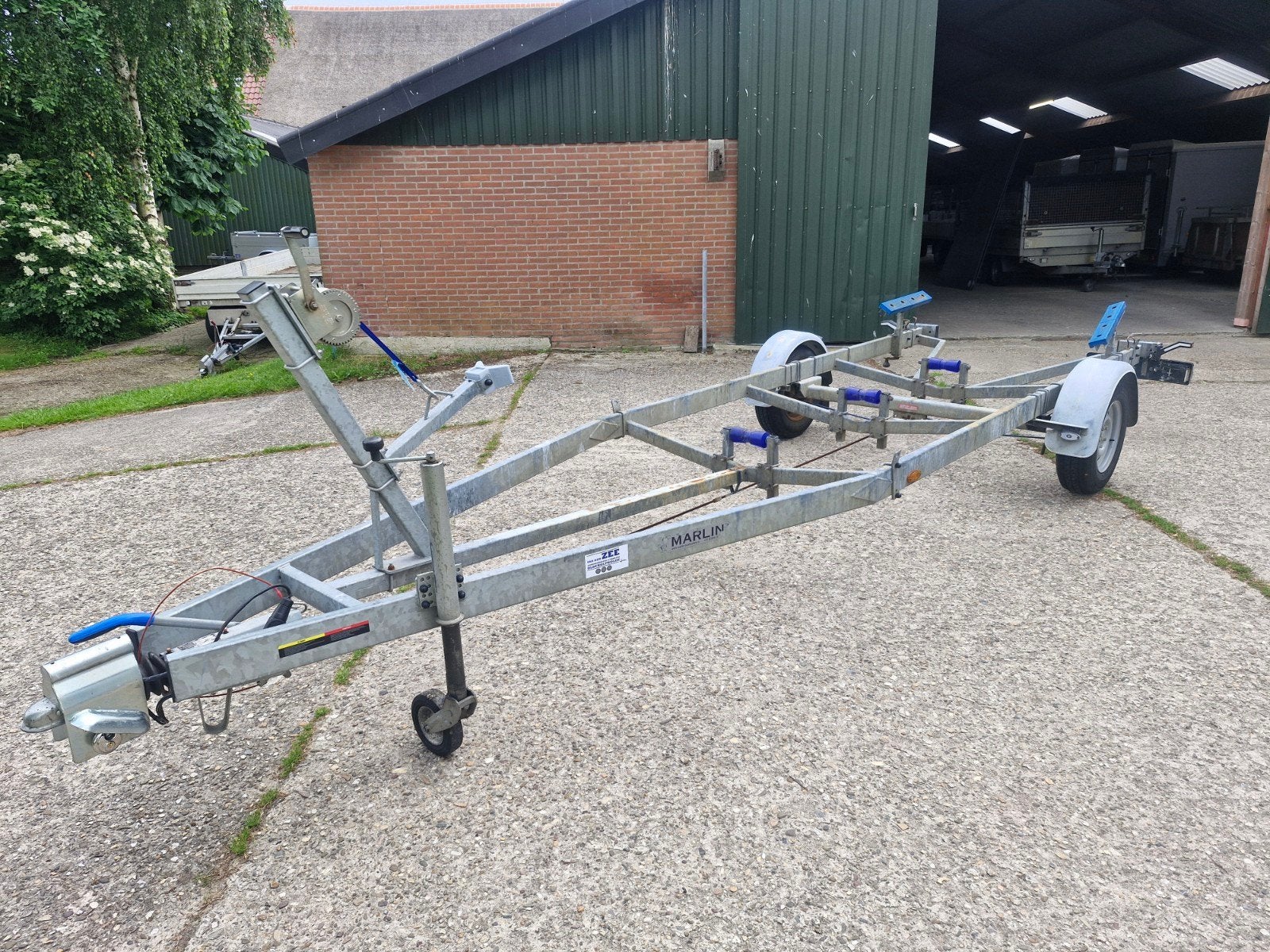 Marlin boottrailer 1500kg voor boten tot 6m, Ophalen, Minder dan 1500 kg, -, Sloepentrailer