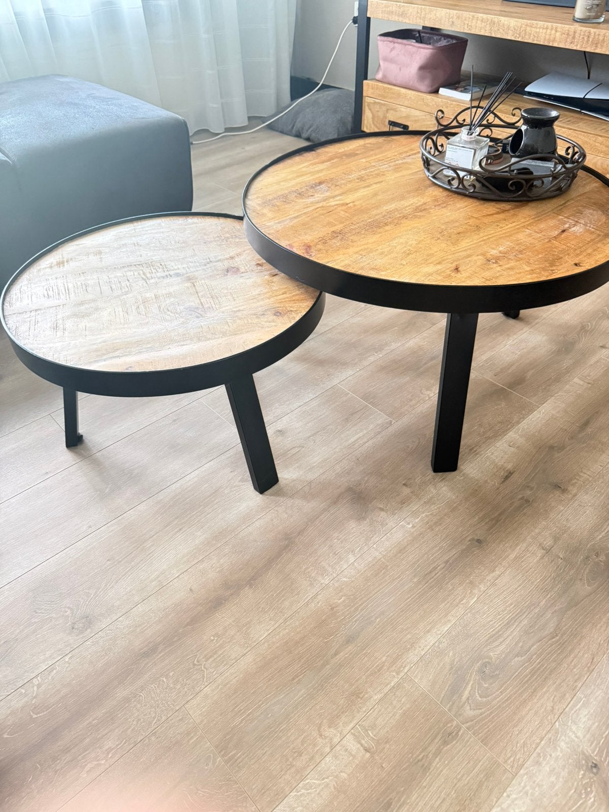 Salon tafels, Huis en Inrichting, Ophalen, Zo goed als nieuw, Rond, 50 tot 100 cm