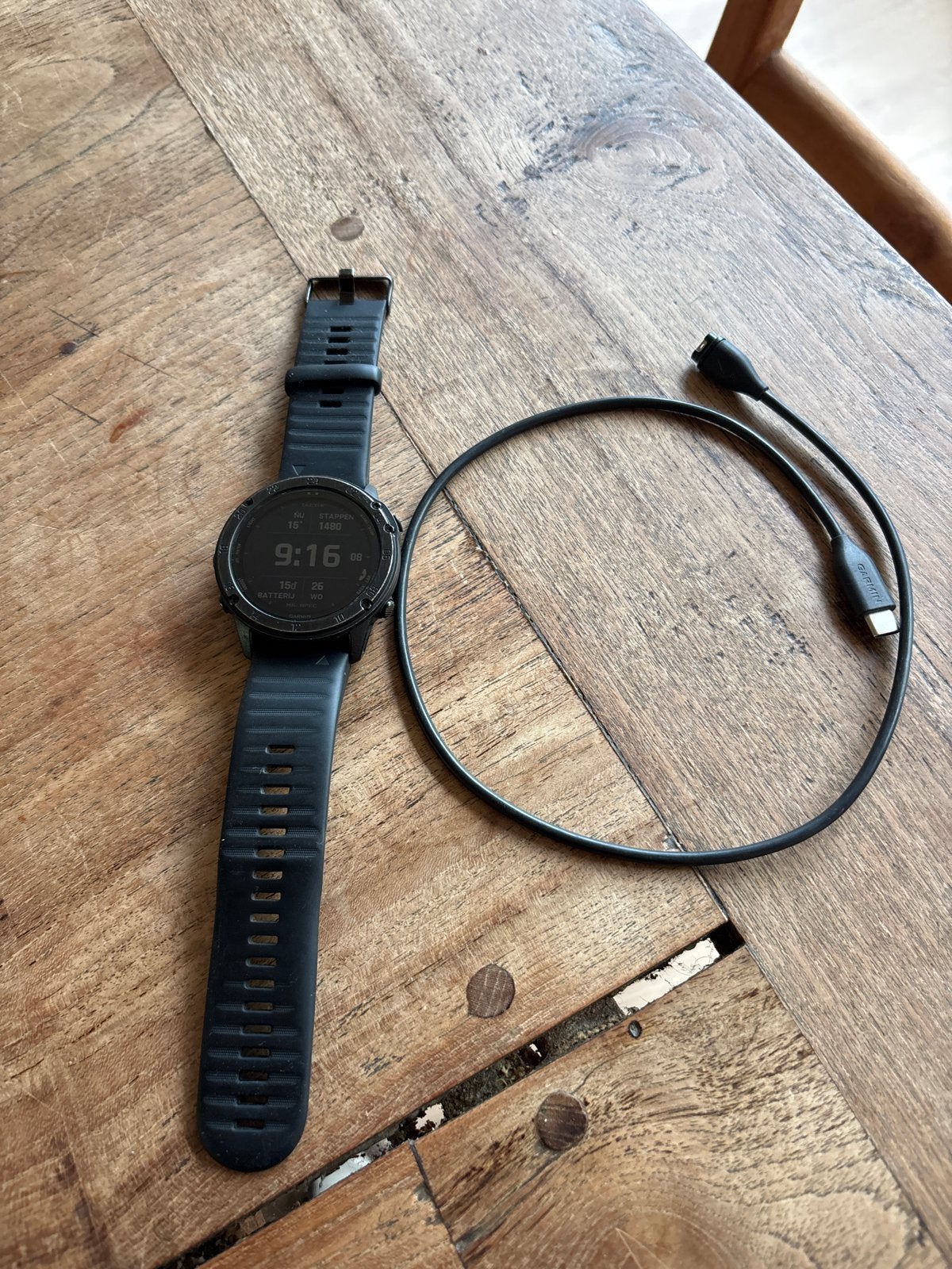 Garmin Tactix Delta GPS Smartwatch, Zwart, Ophalen of Verzenden, Zo goed als nieuw, Waterdicht