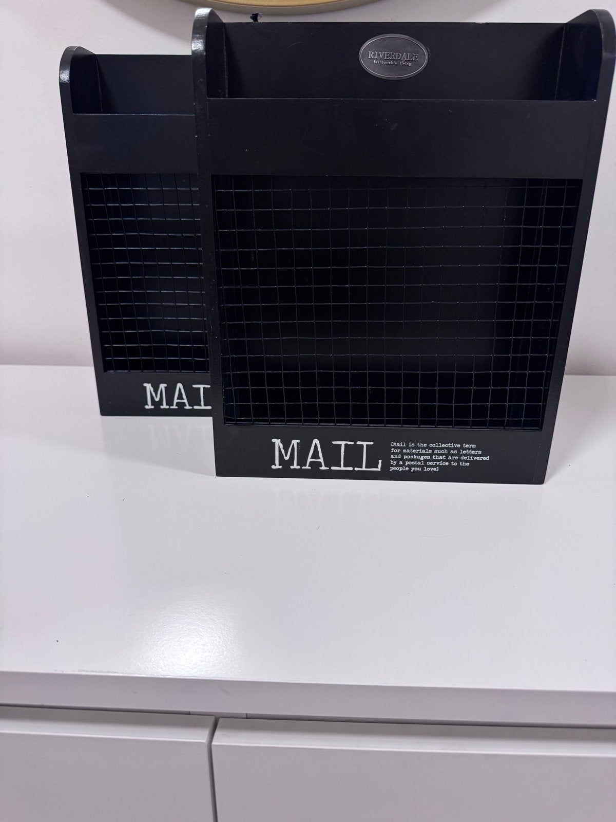Riverdale mailbox zwart - Stijlvolle opberger voor post, Hout, Zwart, Nieuw, Ophalen of Verzenden
