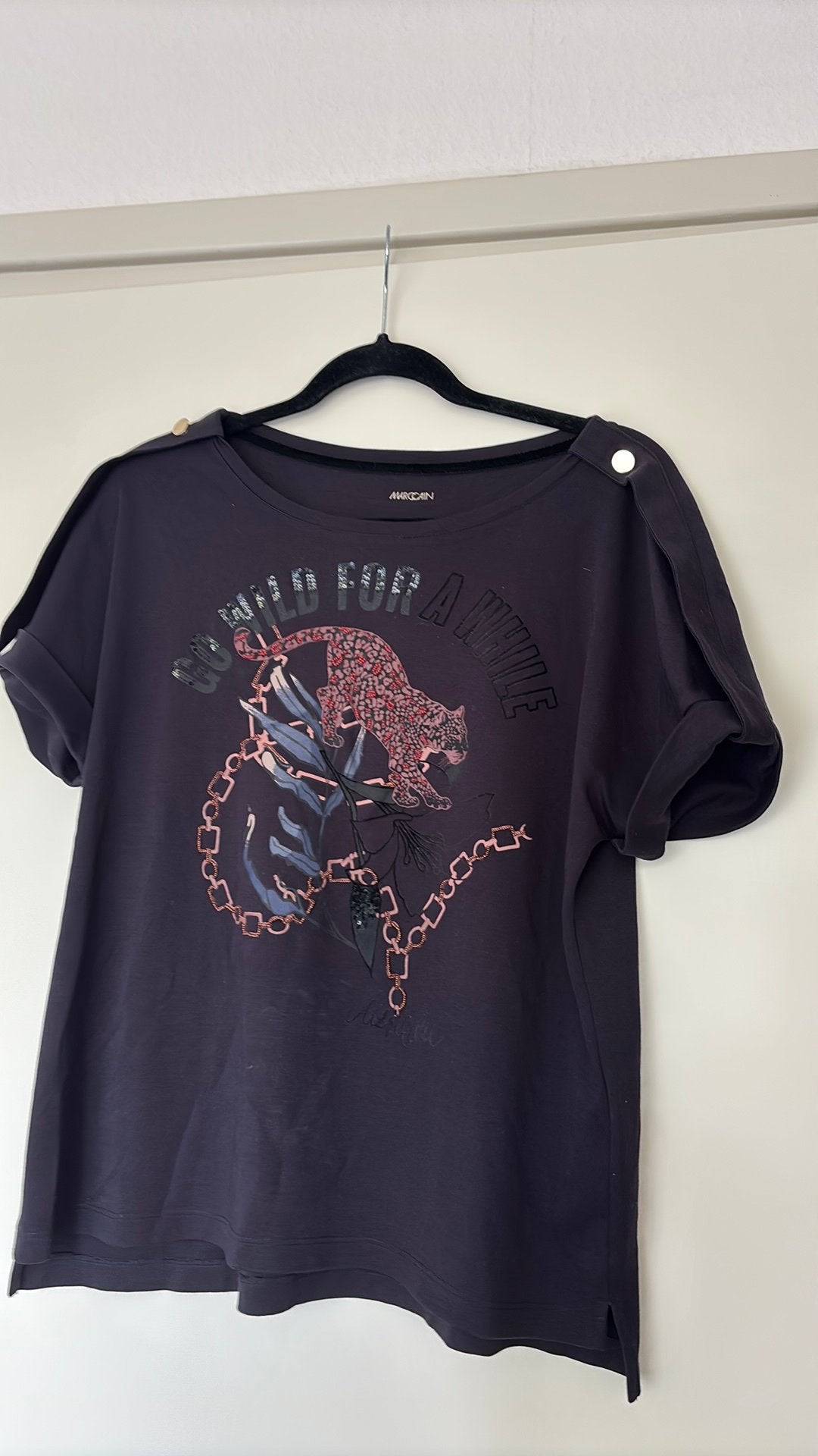 Marccain luxe panter t-shirt maat 2 wijd model, Kleding | Dames, Zo goed als nieuw, Korte mouw, Maat 36 (S), Verzenden