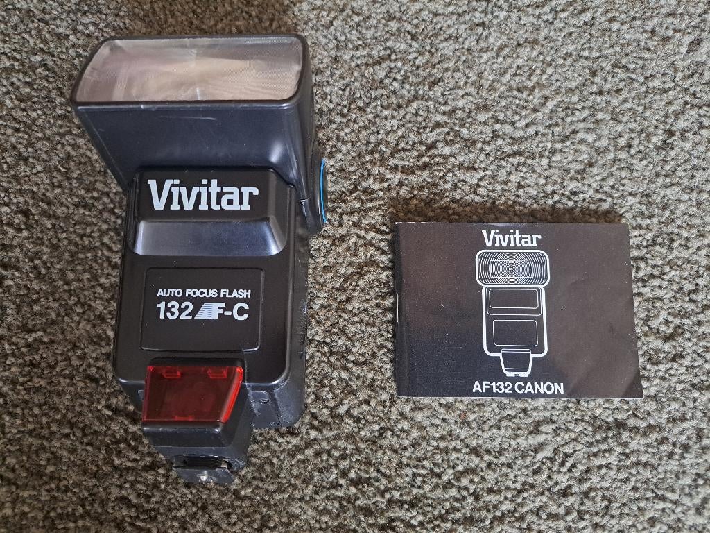 Vivitar 132 AF elektronische flitser voor Canon, Ophalen of Verzenden, Gebruikt, Canon