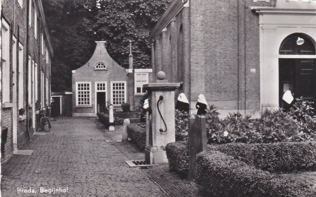 18533 Begijnhof Breda Noord-brabant ongelopen 1957, Verzenden, 1940 tot 1960, Ongelopen, Noord-Brabant