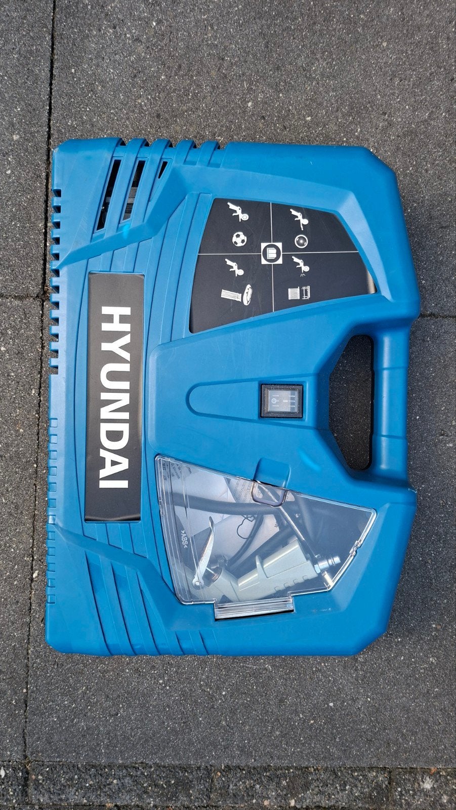 Hyundai Mini-Compressor 55791 z.g.a.n 1100W, 180L/min, 8 Bar, Minder dan 25 liter, Ophalen, Zo goed als nieuw, Minder dan 200 liter/min