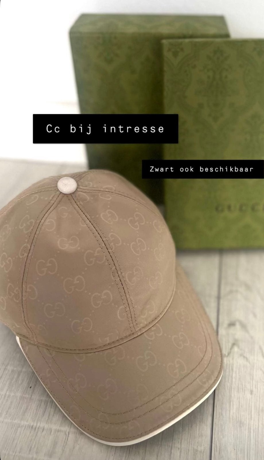 Gucci pet zwart en beige, Kleding | Heren, Ophalen of Verzenden, Zo goed als nieuw