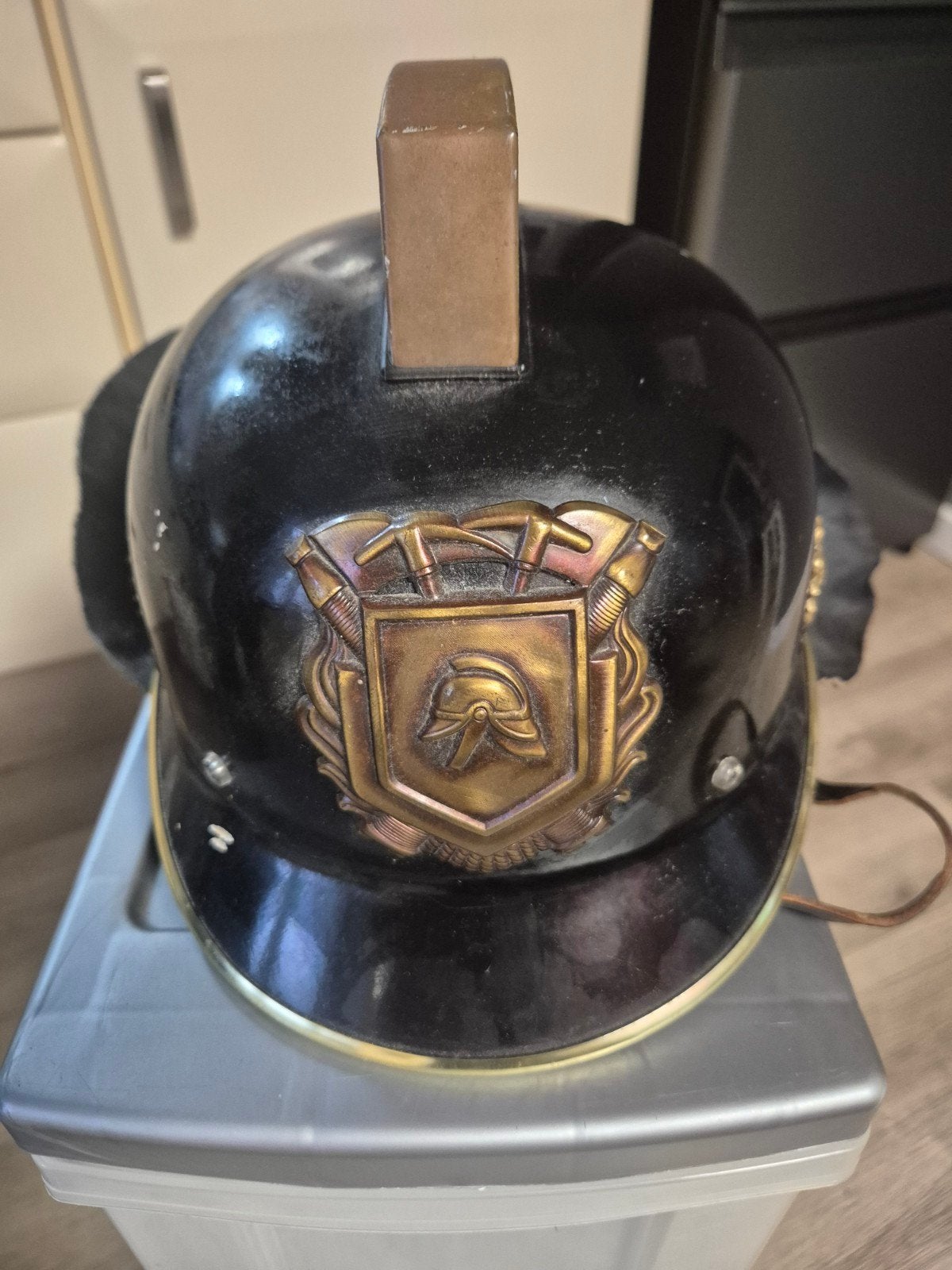 Vintage Brandweerhelm - Decoratief item, Ophalen of Verzenden