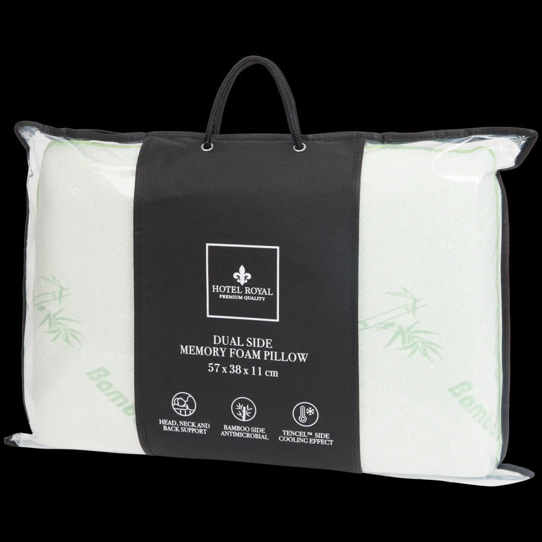 Hotel Royal Memory Foam Kussen - Bamboe - Wit, Huis en Inrichting, Slaapkamer | Beddengoed, Zo goed als nieuw, Kussen, Wit, Ophalen