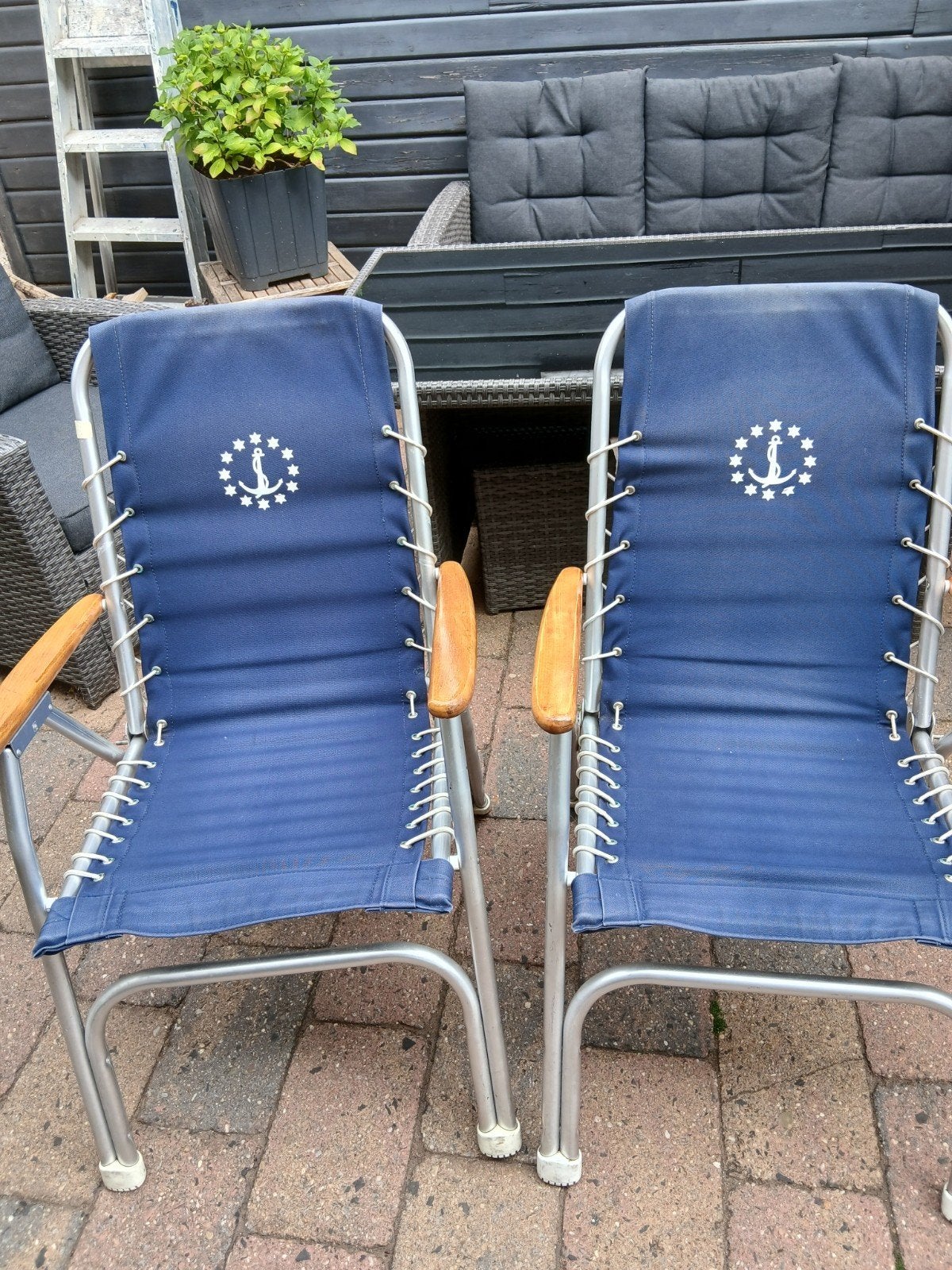 2x bootstoelen, Tuin en Terras, Tuinstoelen, Ophalen
