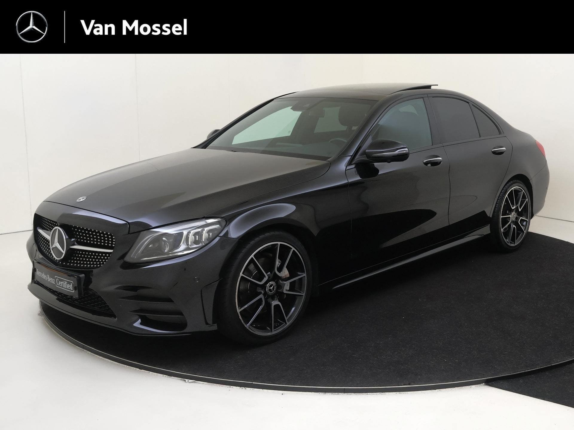 Mercedes-Benz C-klasse 180 Premium Plus Pack /Panoramadak /B, Zwart, Kunstmatig leder, 5 stoelen, 1360 kg