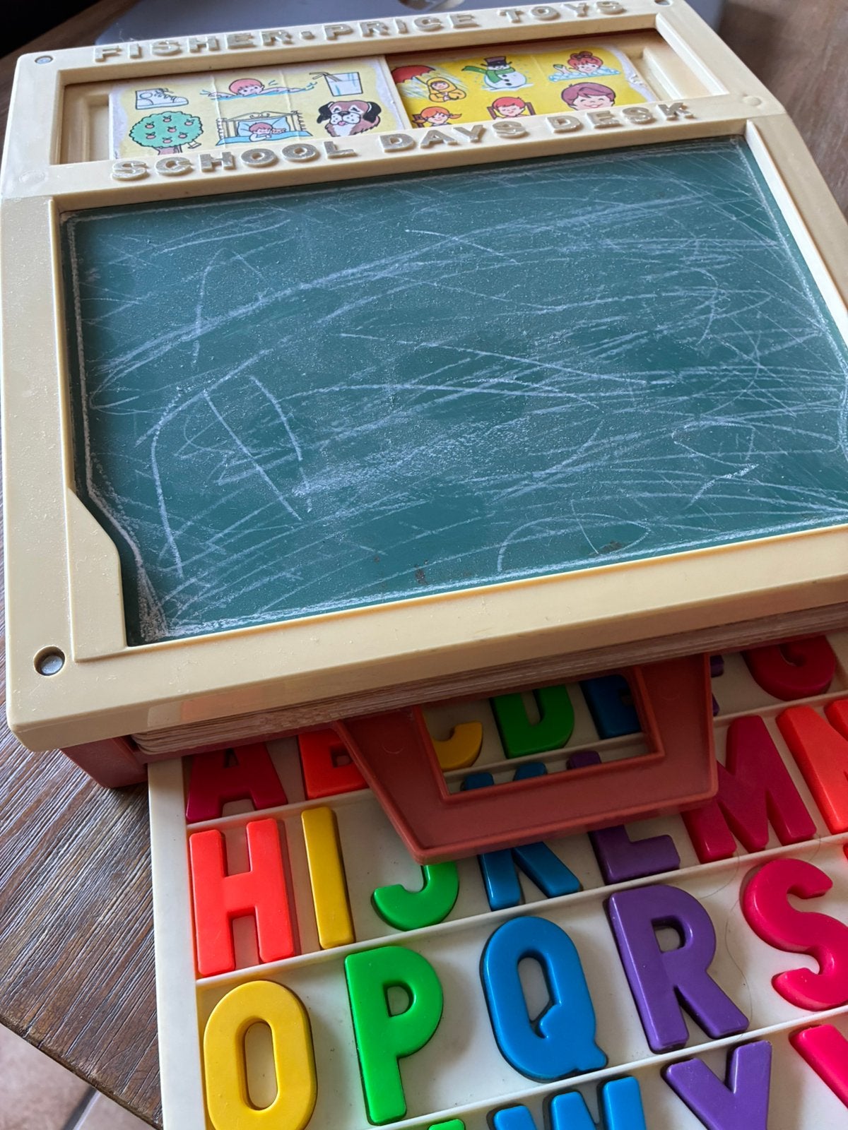Te koop fisher price school desk, Ophalen, Gebruikt