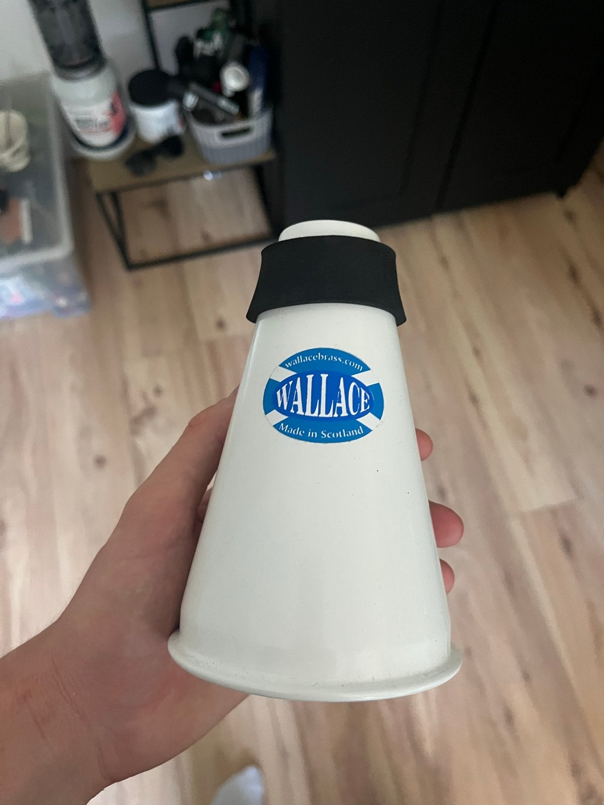 Wallace demper voor tenortrombone & bugel, Muziek en Instrumenten, Ophalen, Zo goed als nieuw, Koperblazer, Met koffer of draagtas