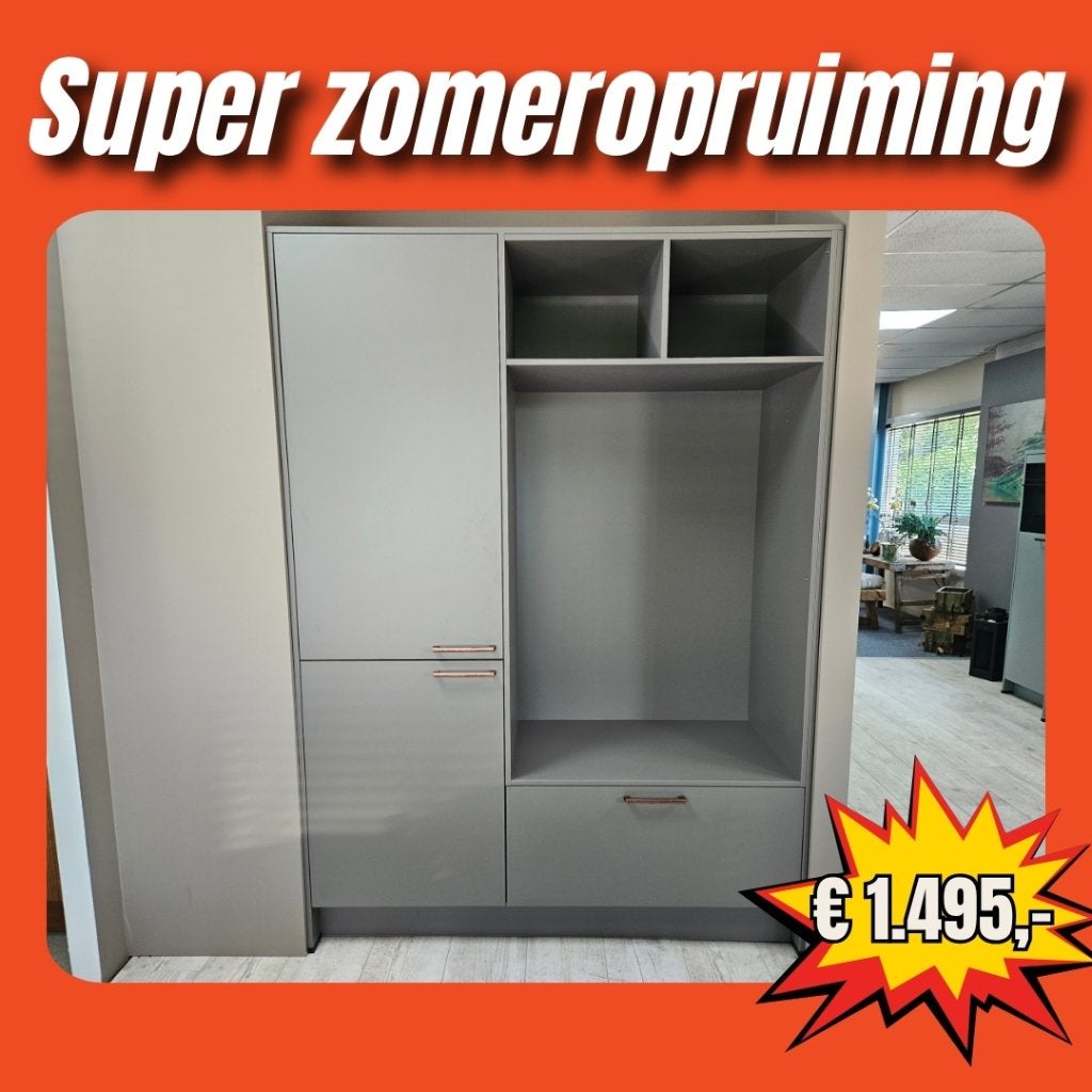 Garderobekast in de kleur greige, Ophalen, 200 cm of meer, 150 tot 200 cm, Nieuw