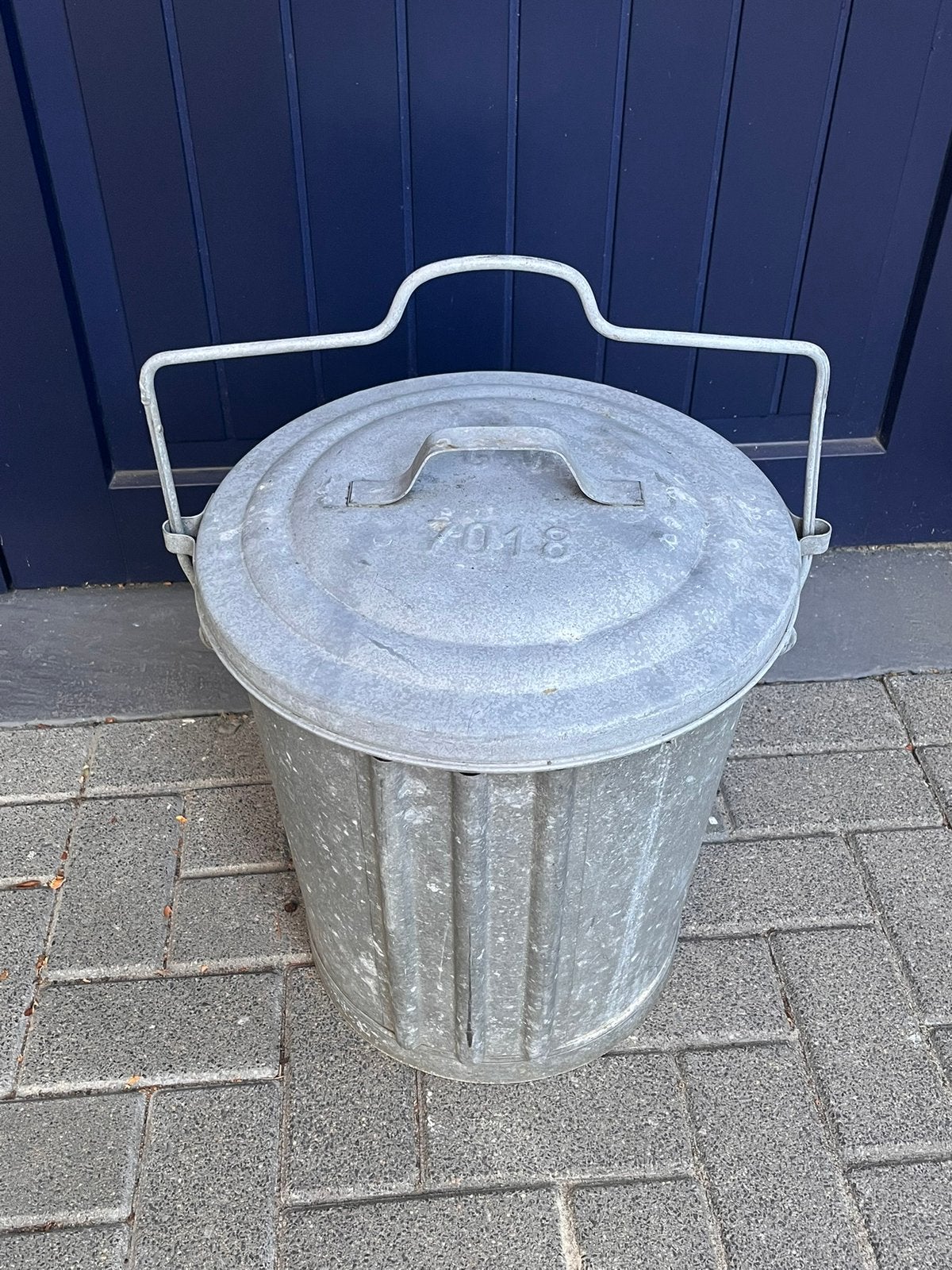 Zinken vuilnisemmer, Ophalen of Verzenden, Zink, Met deksel