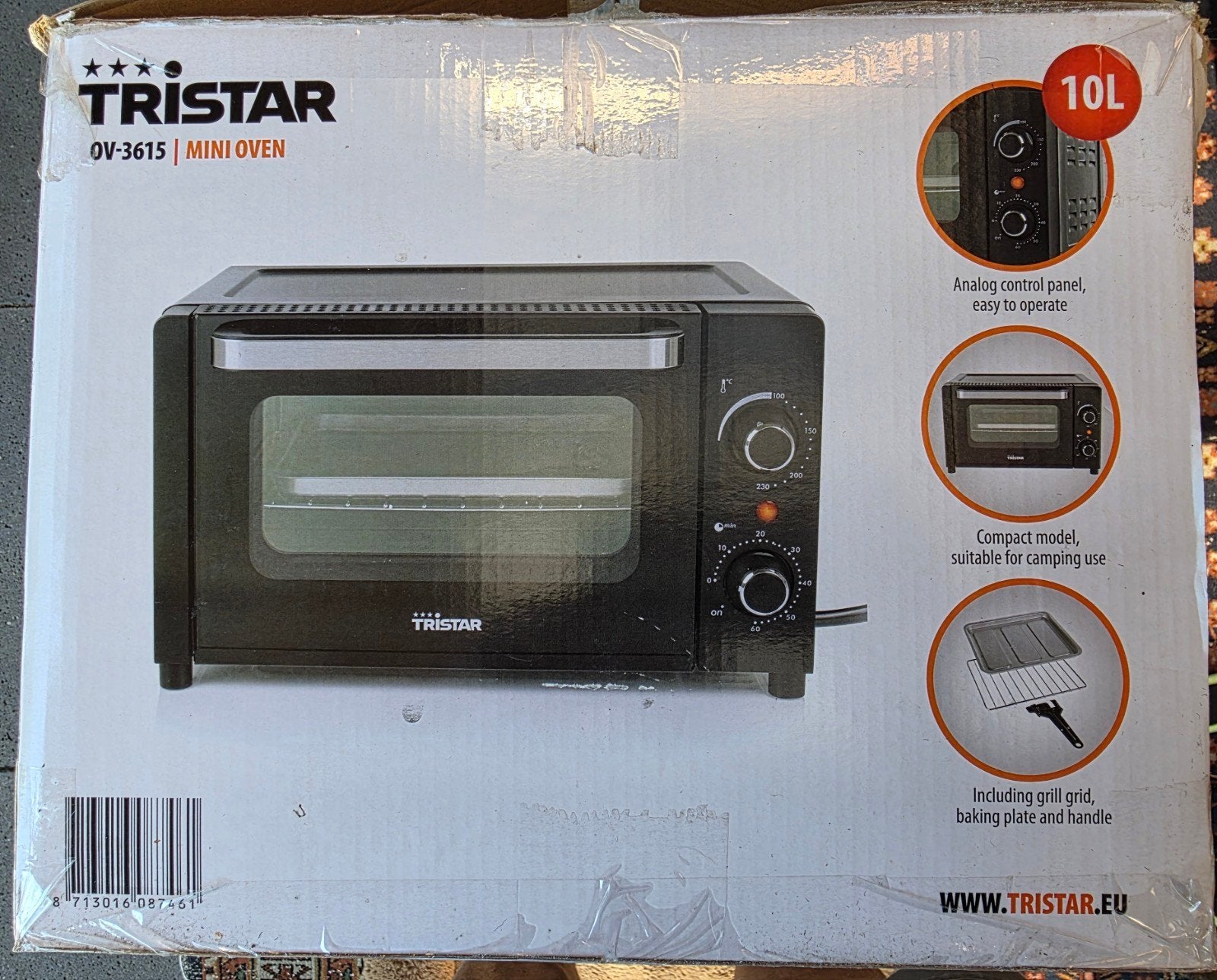 Tristar OV-3615 Mini Oven - Ideaal voor op de camping!, Ophalen, Zo goed als nieuw, Minder dan 45 cm, Minder dan 45 cm