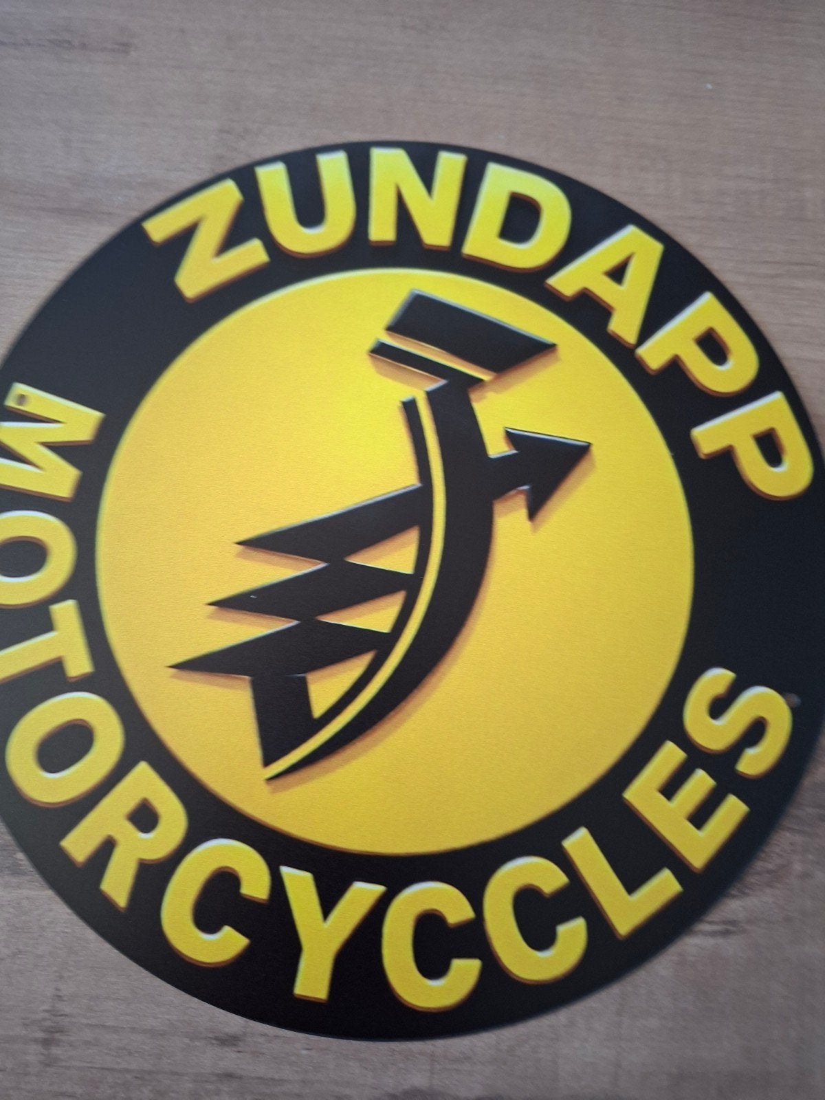 Zundapp Motorfietsen Metalen Reclamebord - 20 cm, Ophalen of Verzenden, Nieuw, Reclamebord
