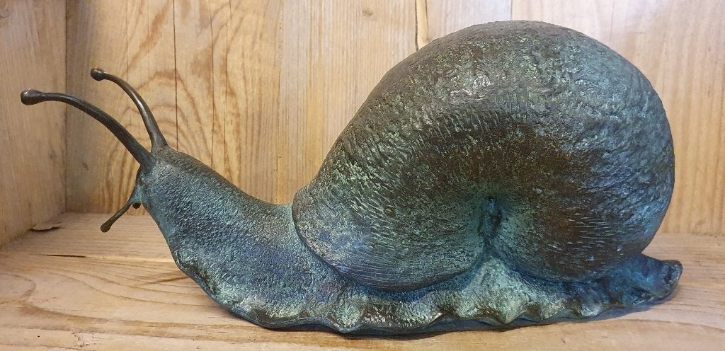 bronzen beeld / SLAK / 17 cm hoog, Dierenbeeld, Nieuw, Info@huisentuindecoratiemarie.nl, Huis en tuin decoratie marie