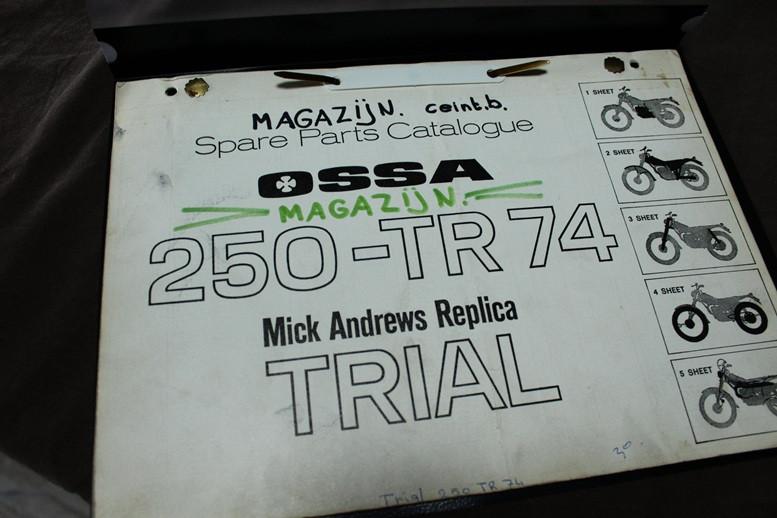 OSSA 250 TR 1974 Mike Andrews replica trail  parts list, Ophalen of Verzenden, Overige merken
