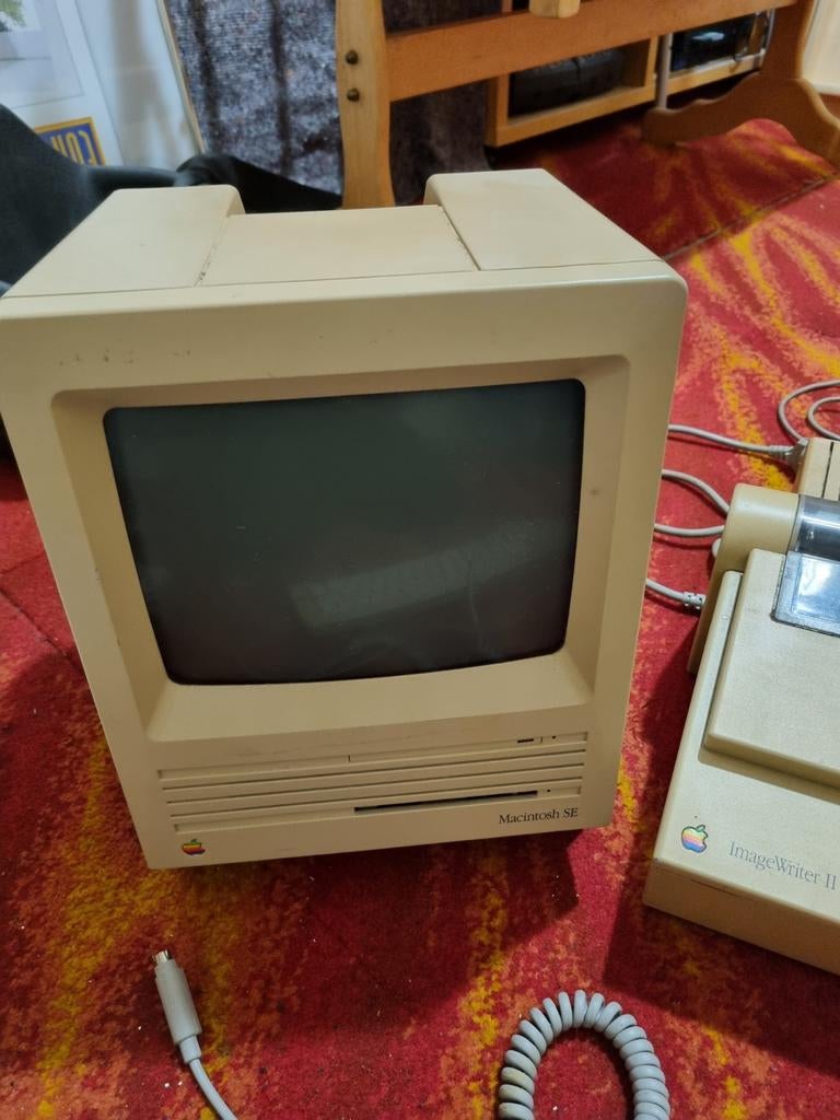 Vintage Apple Macintosh SE met ImageWriter II printer, Computers en Software, Ophalen, Apple