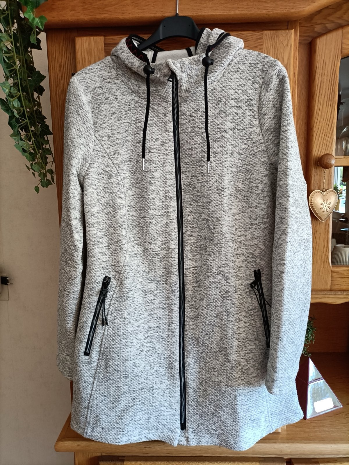 MS Mode vest jas met capuchon - Zo goed als nieuw 40, Ophalen of Verzenden, Zo goed als nieuw, Maat 38/40 (M), Grijs