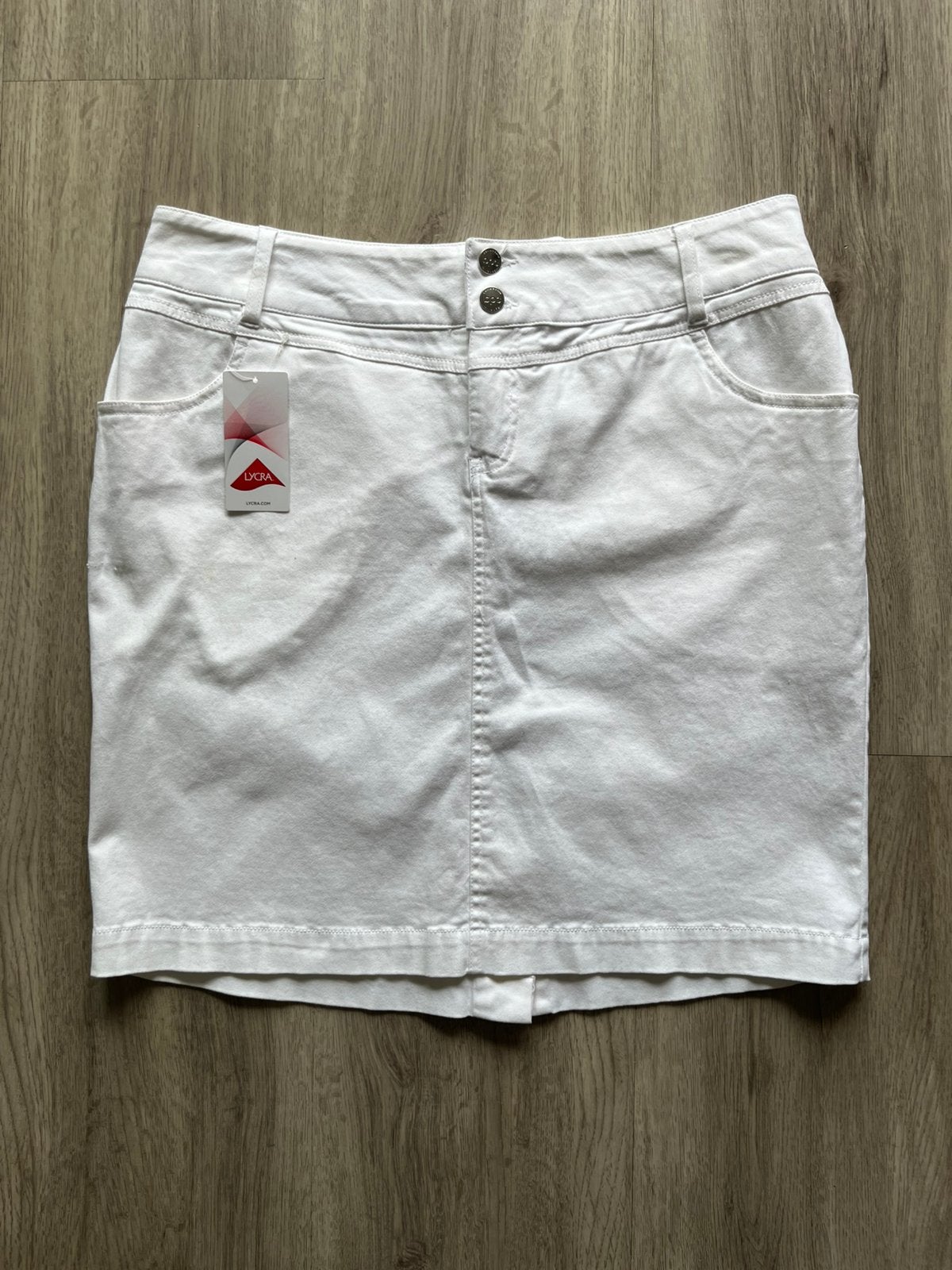 NIEUW Stretch rok met lycra wit - bpc - Bonprix, Wit, Maat 42/44 (L), Ophalen of Verzenden, Zo goed als nieuw