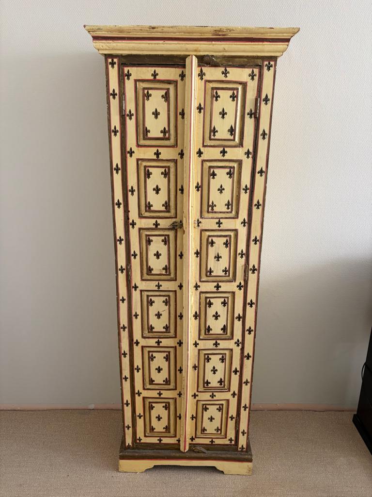 Unieke handgeschilderde kast met Fleur de Lis, Ophalen