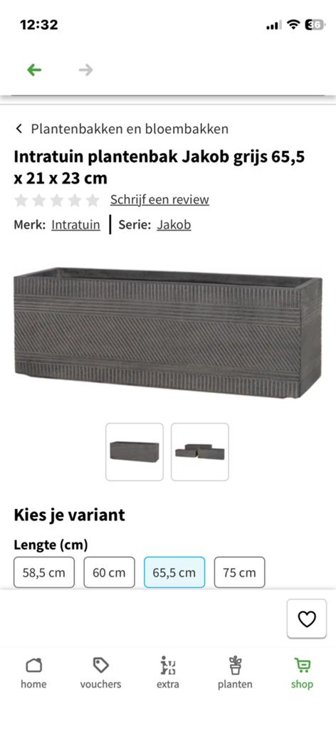 2 stuks Bloembakken kleur grijs, Ophalen, Overige materialen, Minder dan 30 cm, Balkon