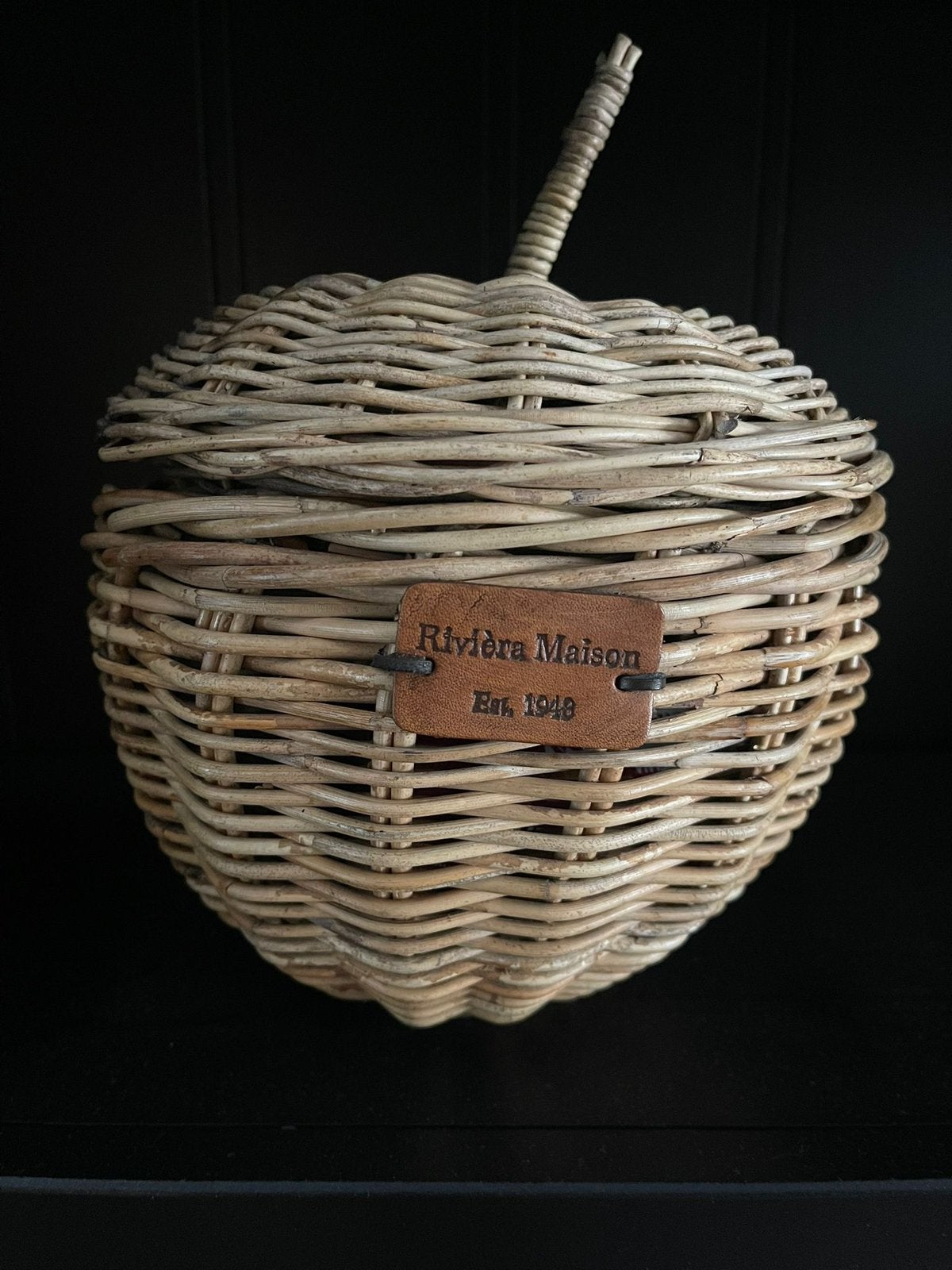 Appelmand Riviera Maison, Huis en Inrichting, Woonaccessoires | Schalen en Manden, Ophalen of Verzenden, Zo goed als nieuw, Rond