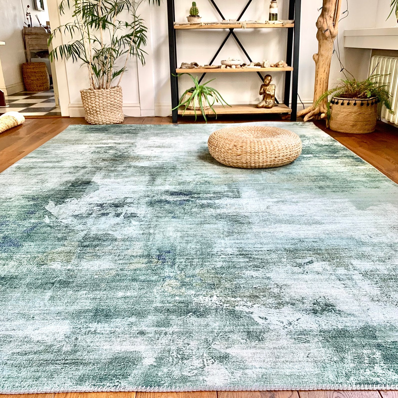 Strong green -  melange xxl vloerkleed - fotoshoot, Huis en Inrichting, Ophalen, 200 cm of meer, Groen, Zo goed als nieuw