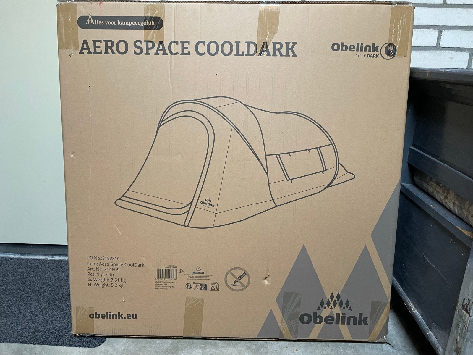 Obelink Aero Space CoolDark Pop-up Tent, Ophalen of Verzenden, Nieuw, Tot en met 2