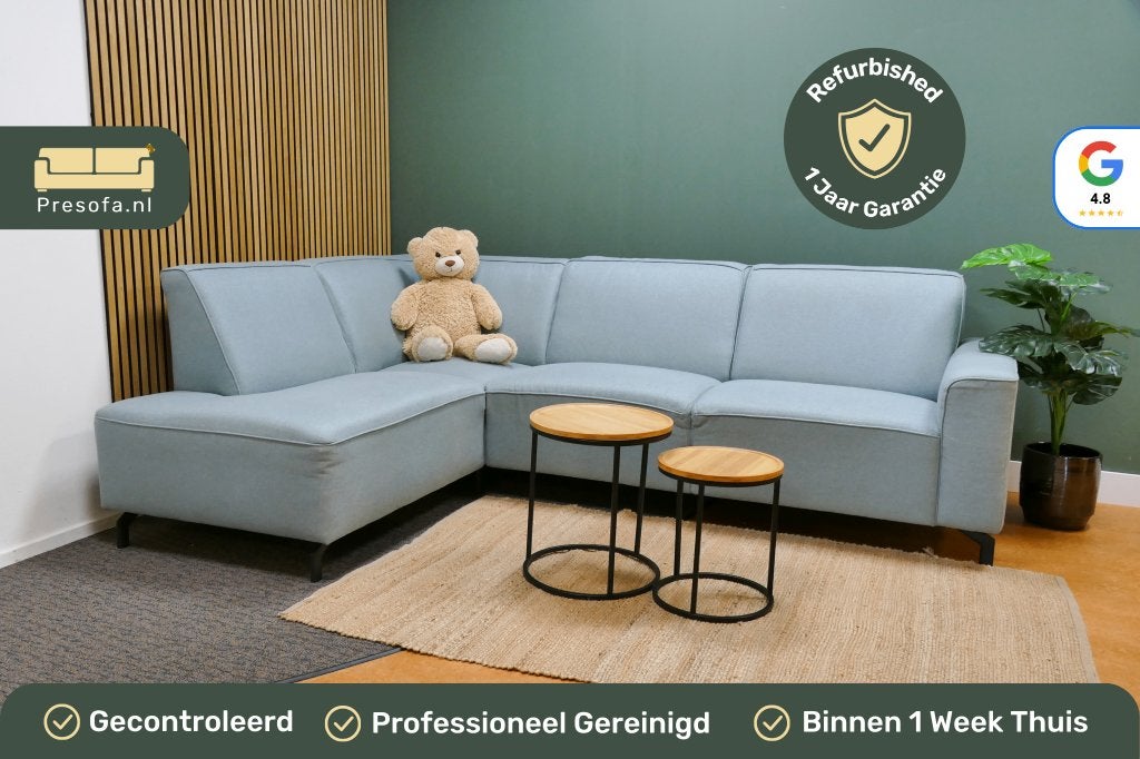 Moderne Hoekbank Lichtblauw [Refurbished], 250 tot 300 cm, -, -, Hoekbank