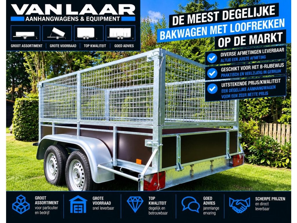 NIEUW aanhangwagen Tandemasser met loofrekken OERDEGELIJK
