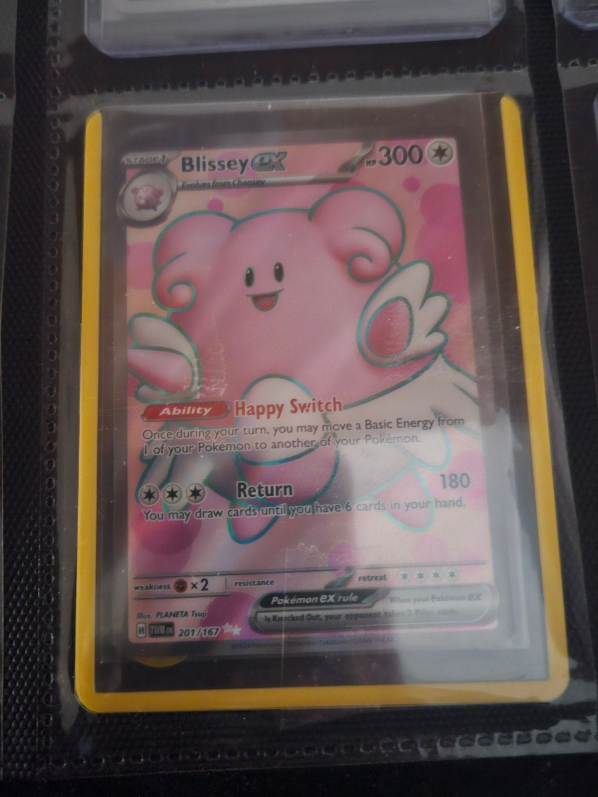Pokemon Blissey ex 201/167 Twilight Masquerade, Ophalen of Verzenden, Zo goed als nieuw, Losse kaart, Foil
