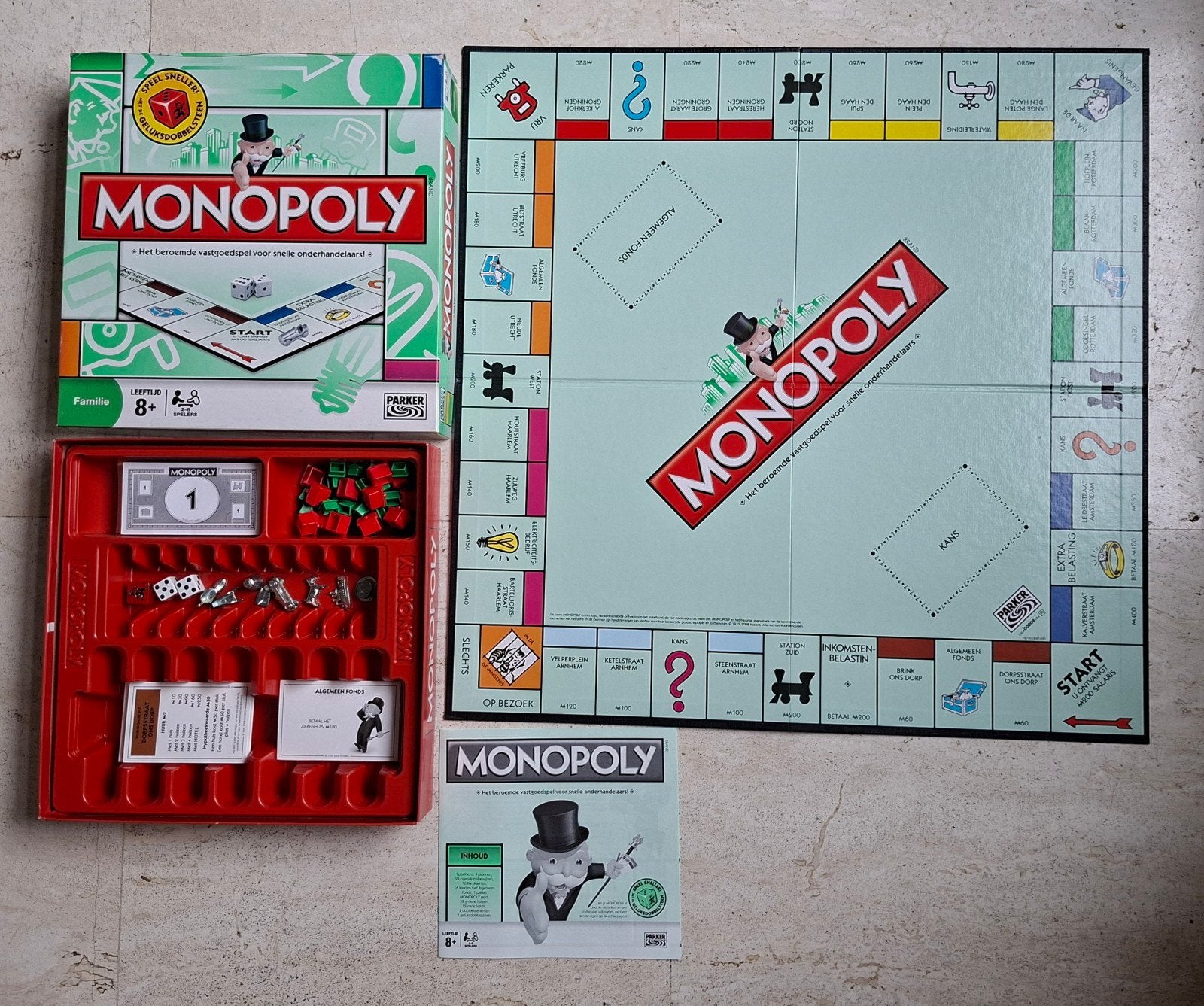 Monopoly met geluksdobbelsteen ZGAN, Ophalen of Verzenden, Zo goed als nieuw