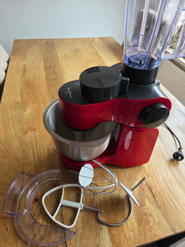 Moulinex Keukenmachine met Blender en Accessoires, 3 snelheden of meer, Ophalen of Verzenden, Zo goed als nieuw, 2 tot 3 liter