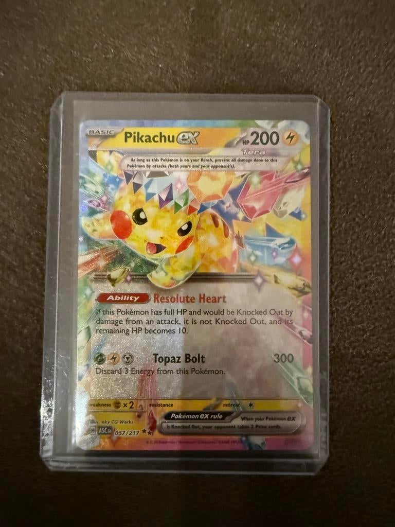 Pikachu EX 057/217 Pokémon Kaart - Zo goed als nieuw, Ophalen of Verzenden, Zo goed als nieuw, Losse kaart