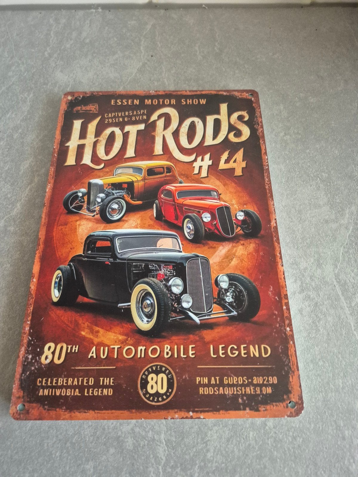 Hot Rods #4 Reclamebord - Vintage Stijl Wanddecoratie, Metaal, Nieuw, Ophalen of Verzenden, Reclamebord