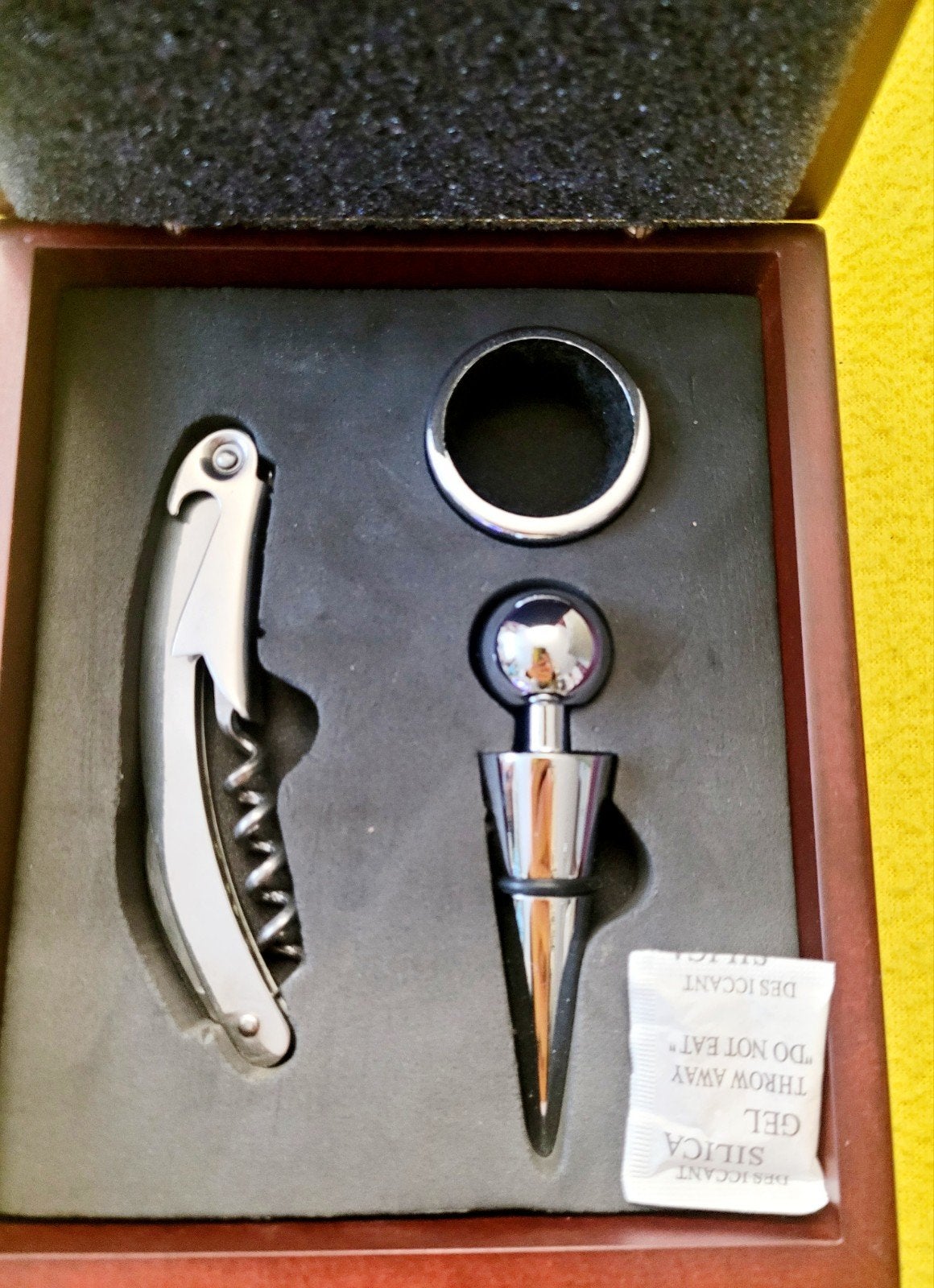 Luxe Wijnset - Kurkentrekker, Stop en Druppelvanger, Overige typen, Ophalen of Verzenden, Metaal, Nieuw
