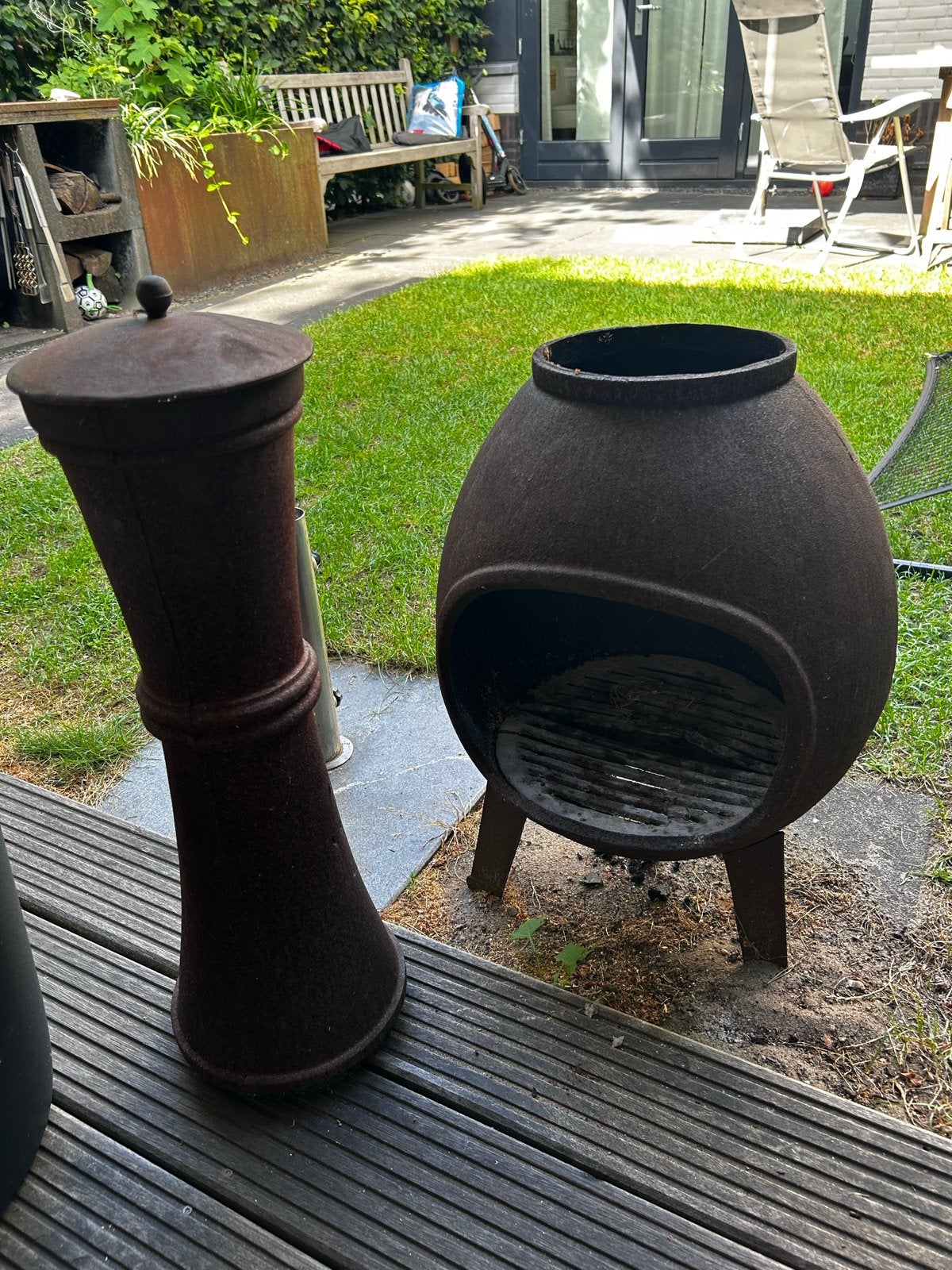 Gietijzeren buitenhaard / terrashaard, Tuin en Terras, Tuinhaarden, Ophalen, Gebruikt