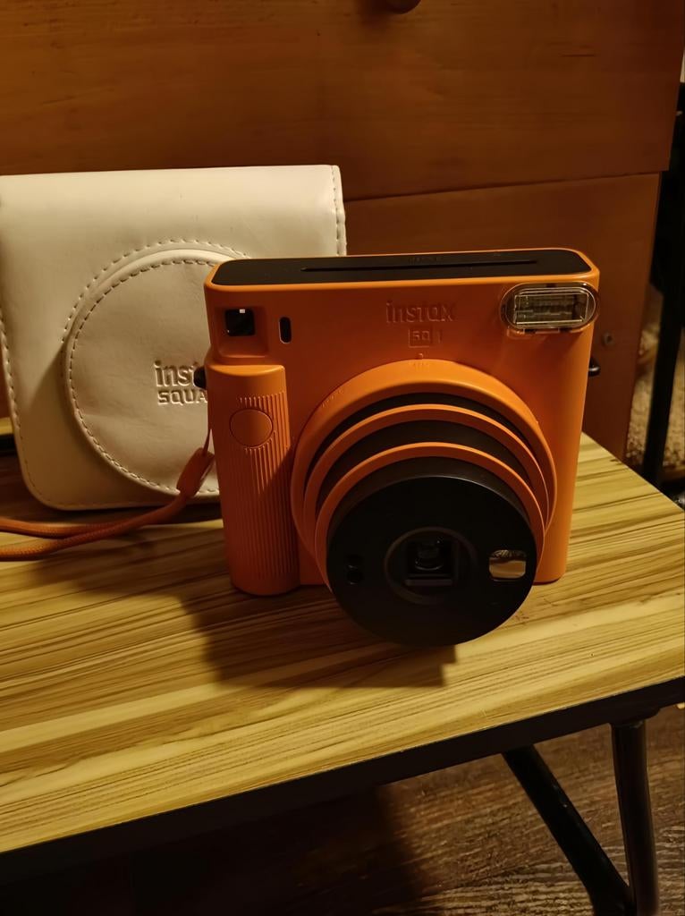 Instax SQ1 Oranje COMPLEET + Hoesje + Bon + Film (7 foto’s), Ophalen of Verzenden, Zo goed als nieuw, Fuji, Geen optische zoom