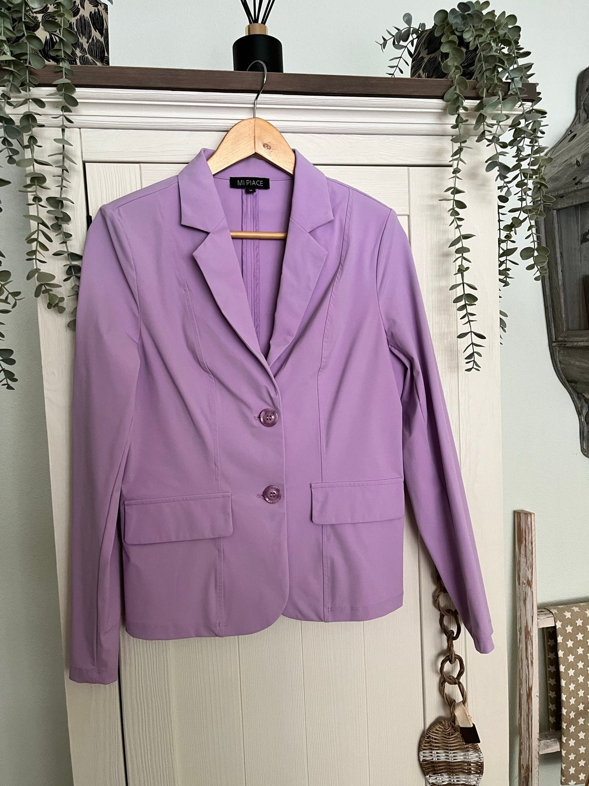 Mi Piace travel set lila - broek XS, shirt M, colbert M, Kleding | Dames, Maat 38/40 (M), Kostuum of Pak, Overige kleuren, Ophalen of Verzenden