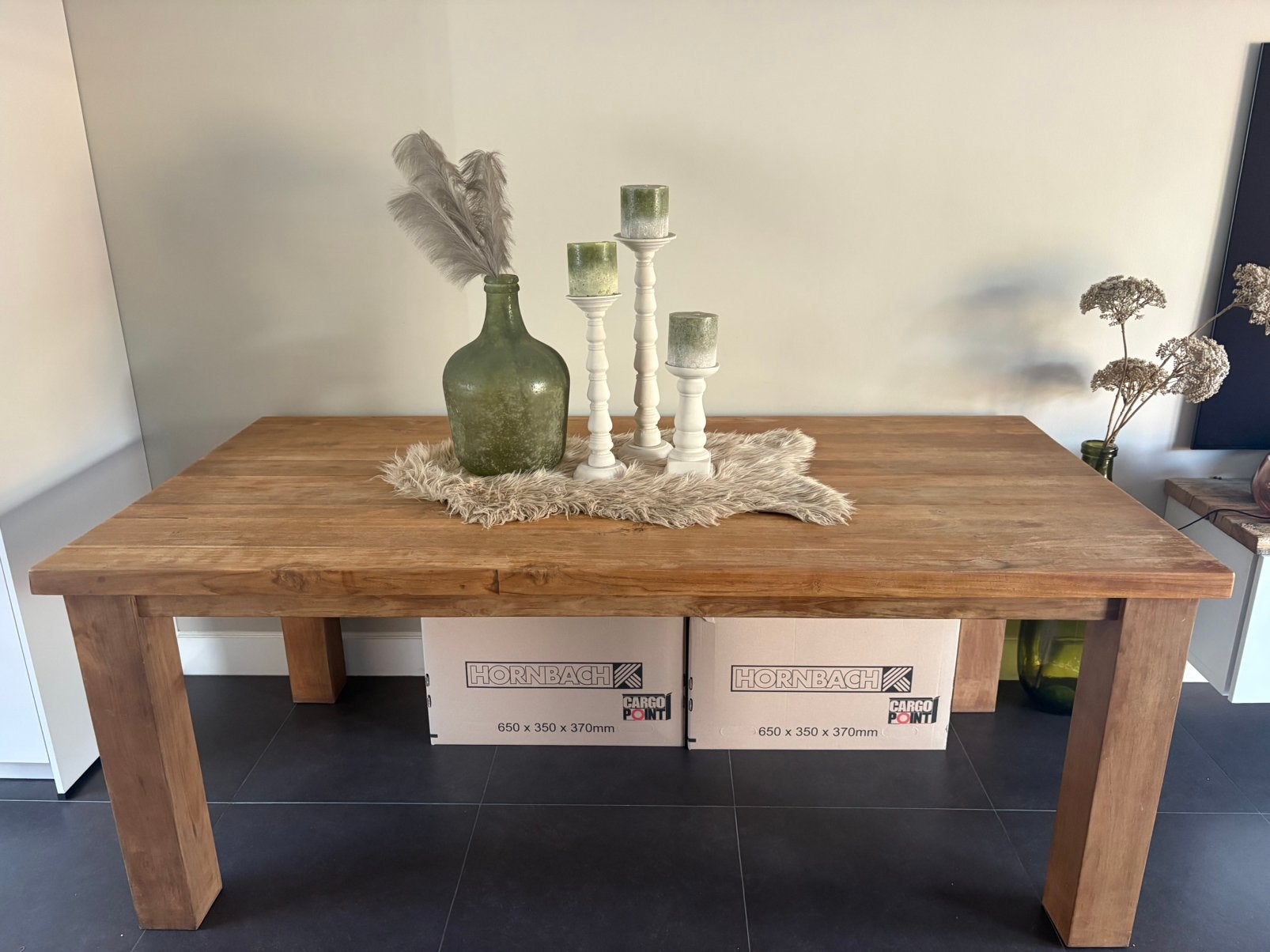 Massief Teakhouten Eettafel 200x100 cm - Indonesisch, Ophalen, Gebruikt, Teakhout, 50 tot 100 cm